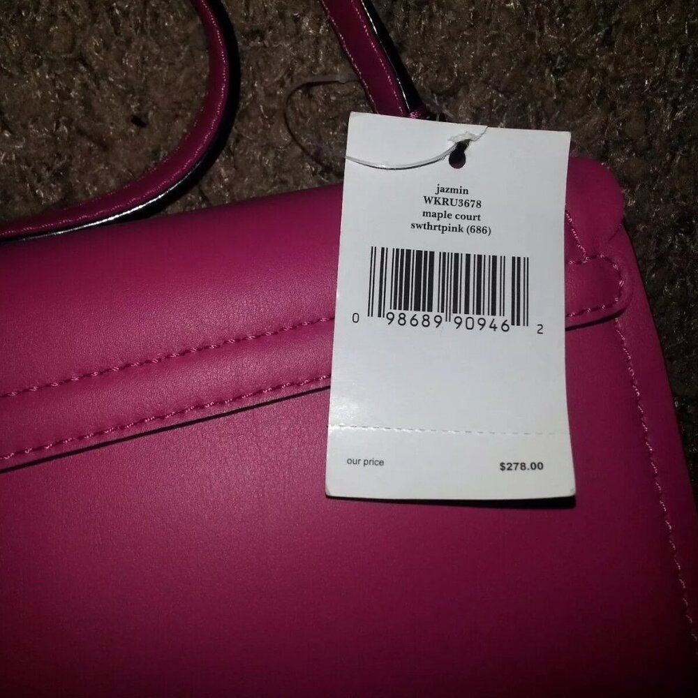 KATE SPADE-New York-Maple Court Jazmin-Pink Smooth Leather Crossbody-NWT - Picture 4 of 6